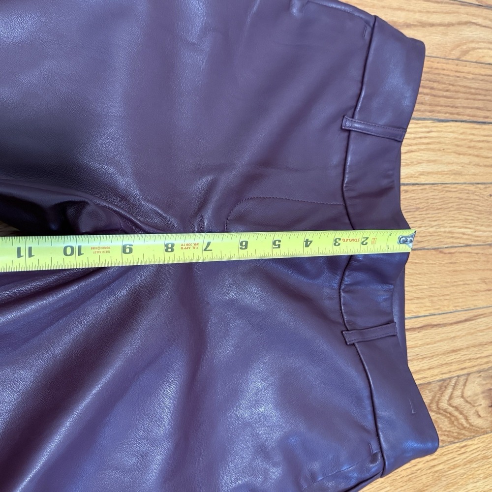 Ann Taylor NWT Plum Faux Leather Slim Pants Size 0 Petite - Picture 6 of 7